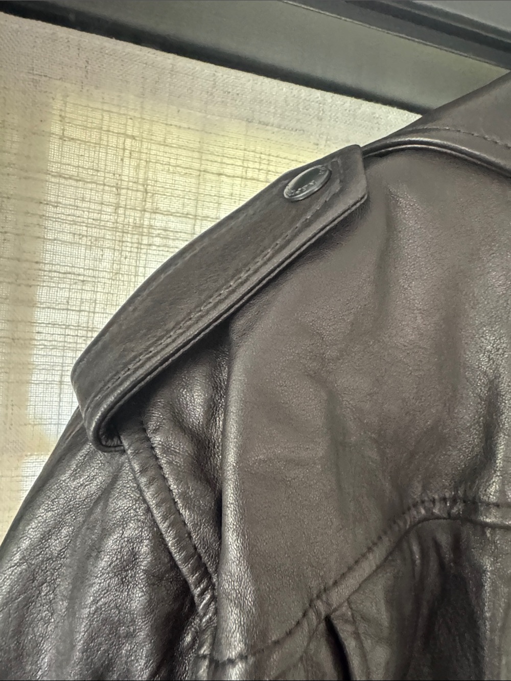 NWT Banana Republic Essential Black Leather Jacket with Zip Pockets XL - Picture 12 of 13
